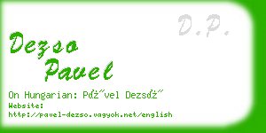 dezso pavel business card